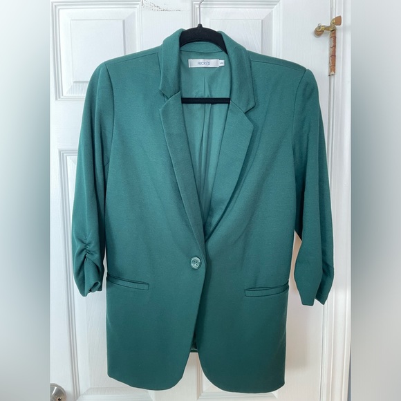 Rickis hunter green 3/4 sleeve single button up blazer - Picture 5 of 8